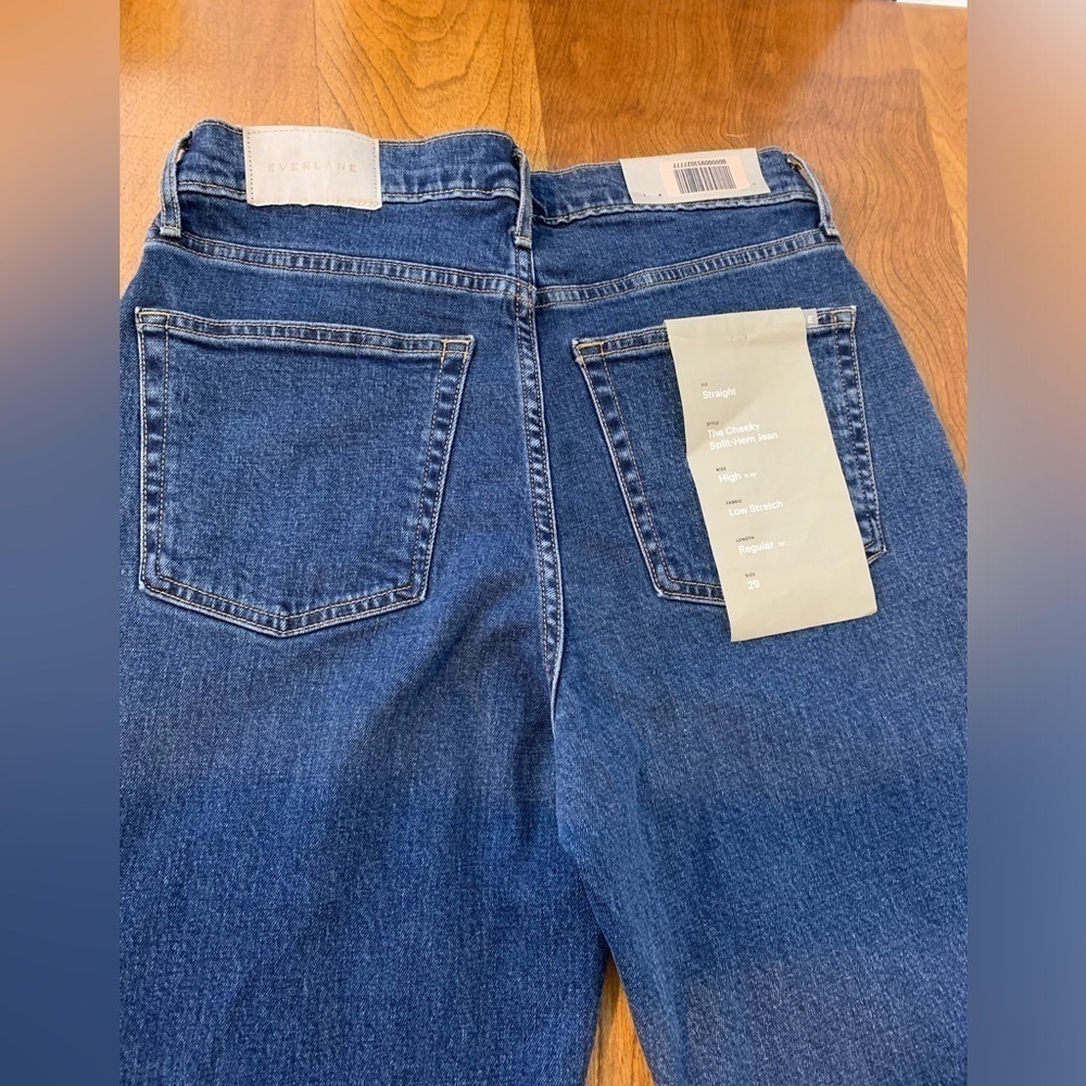 NWT Everlane Jeans Cheeky Split Hem High Rise Size 29 Regular 32” Length Blue - Picture 14 of 14